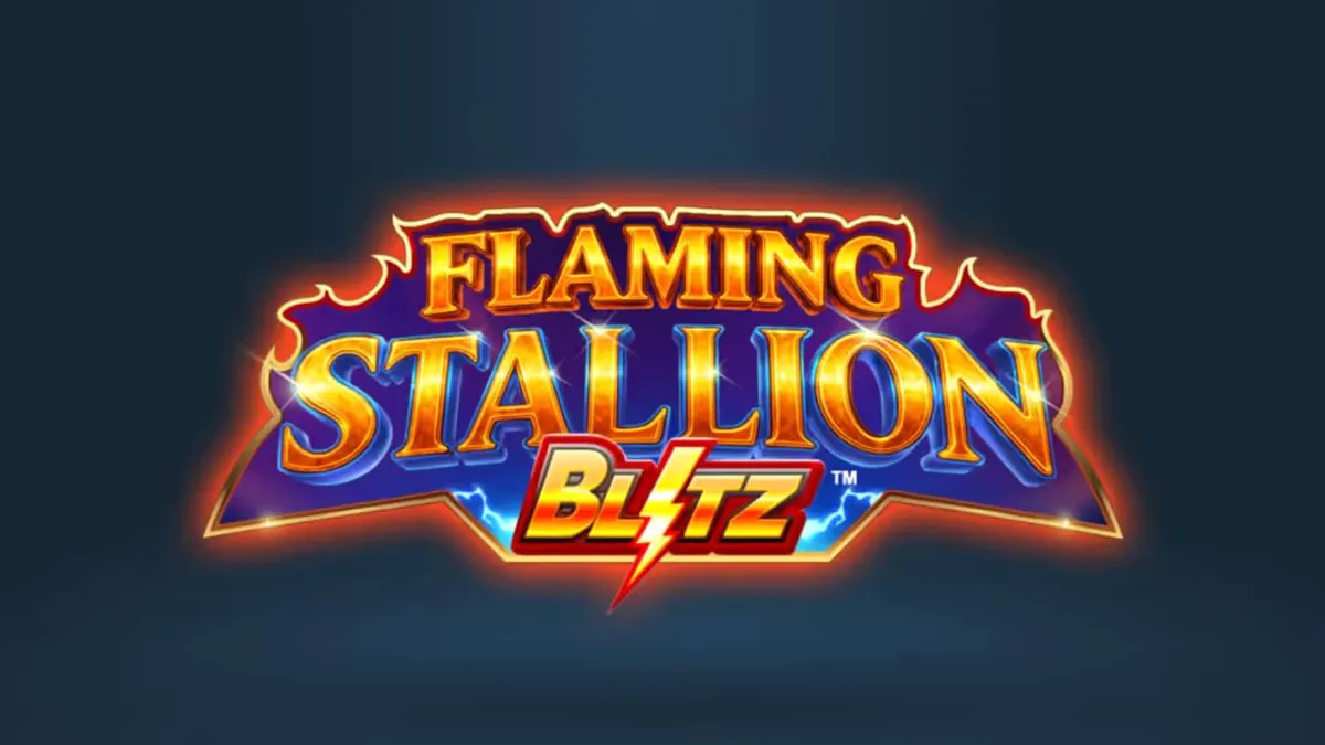 Flaming Stallion Blitz slot game interface na may desert theme